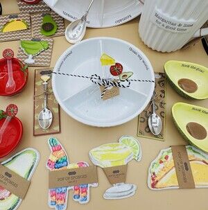 NWT Mud Pie Fiesta Mega Party Pack Platter, Pitcher, Bowls, Clips, Sponges 15pc